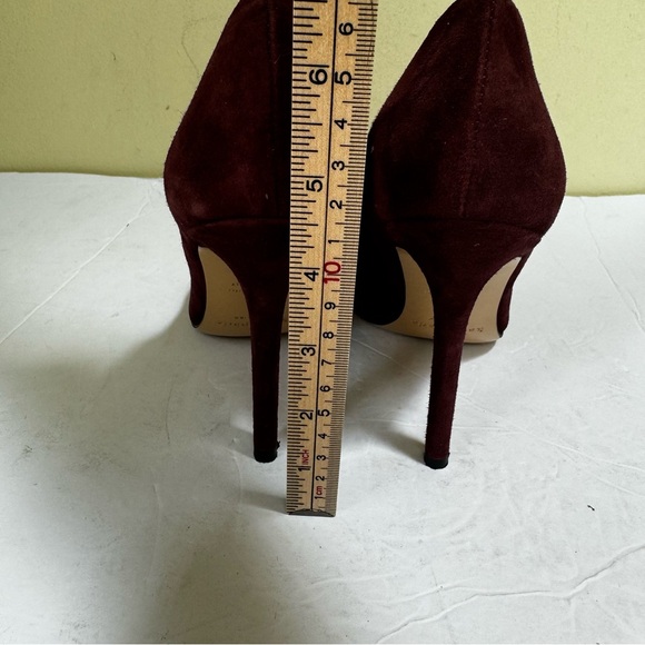 Kate Spade Lissie Hangisi Bow Burgundy Suede  Leather Point Toe Heels Rhinestone - Picture 16 of 16